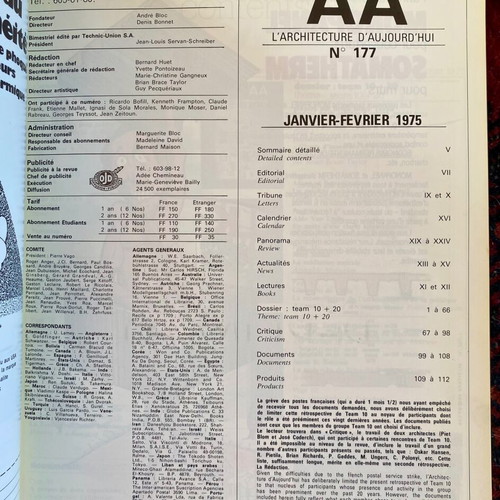 AA L'architecture d'aujourd'hui architectural magazine 5 used issues 1975