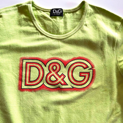 Dolce Gabbana blouse used green long sleeve with D&G logo
