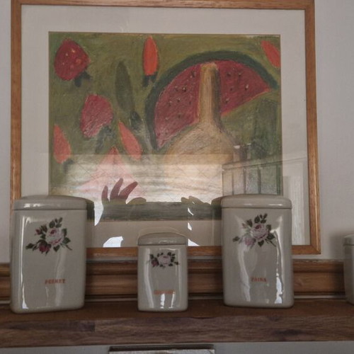 Porcelain jars for coffee, sugar and spices