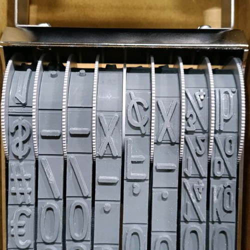 Numbering stamp 18 cm new with numbers up to 9 and symbols