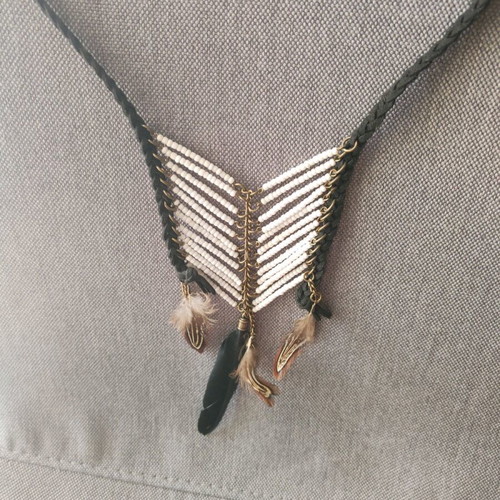 Boho Klaidra necklace like new, black and white