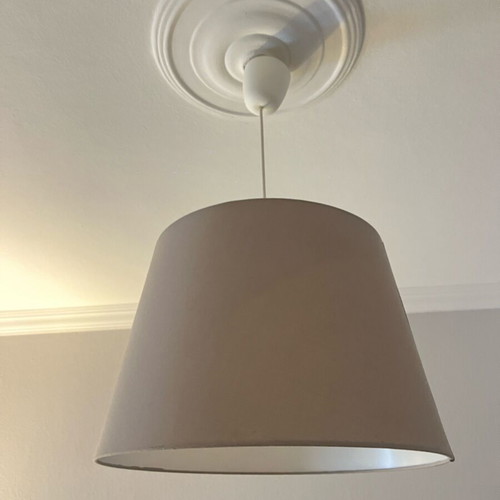 Fabric ceiling light like new, gray-beige
