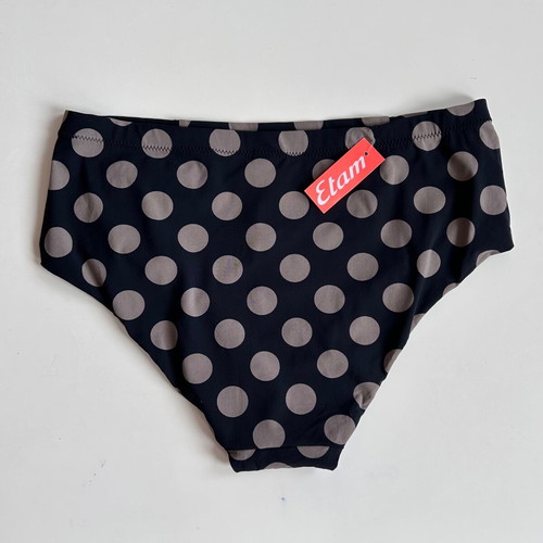 Etam swim bottom new with high waist and polka dots, size 38