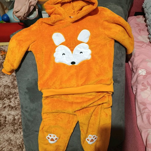 Winter set orange fox hoodie and pants for 2-3 years like new