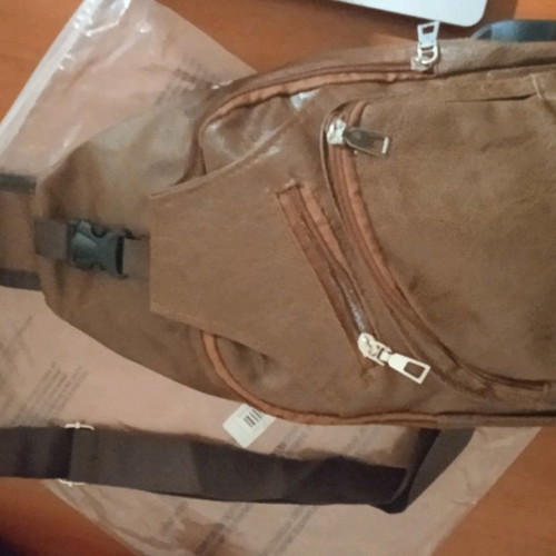Men's chest bag new brown