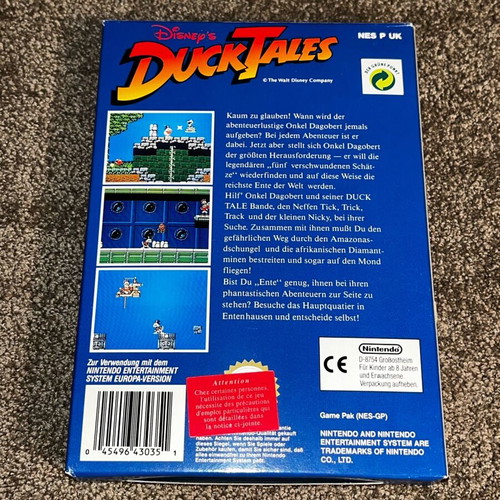Nintendo NES DuckTales game like new with cartridge, box, and manual