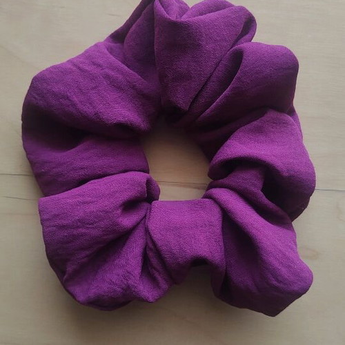 Scrunchies XL handmade, burgundy-purple fabric from Greek workshop