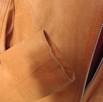 Suede jacket used, orange, size S
