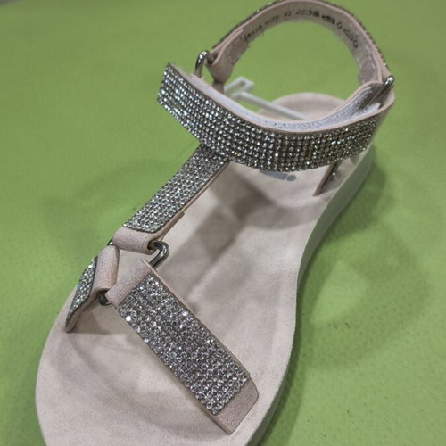 Xti girls' sandals new, beige and silver