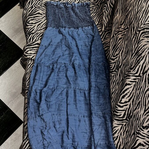 Strapless Maxi Dress Denim Look size XL like new