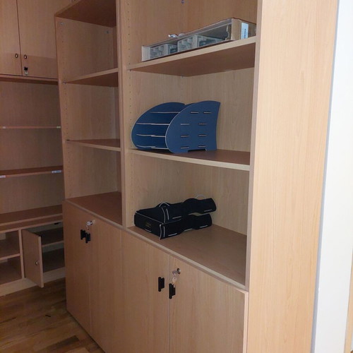 Sato office furniture set like new, desk, 2 chairs, 2 drawers, 2 cabinets