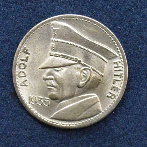 Silver medal 1935 honoring Adolf Hitler like new, 36.1mm diameter