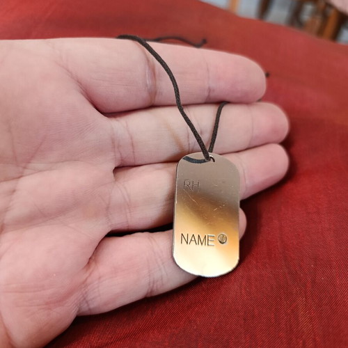 Vintage metal steel plate necklace used