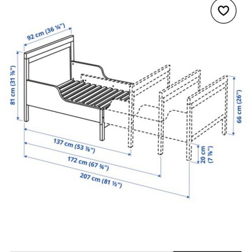 SUNDVIK Extendable Bed used