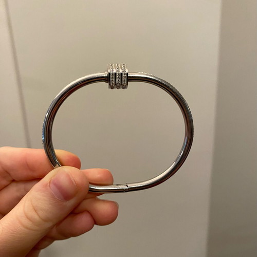 Silver bangle bracelet with crystals like new