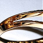  Χρυσό δαχτυλίδι 18Κ με κοράλια και σμαράγδια, 19γρ., νούμερο 56.5.