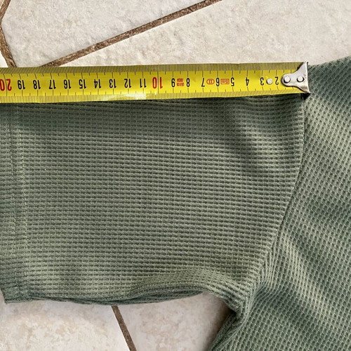 Oversized khaki waffle knit T-shirt, M/L