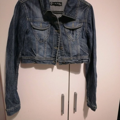 Denim crop jacket like new, blue, size S