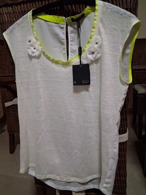 Massimo Dutti women's blouse size S, new, linen front, polyester back