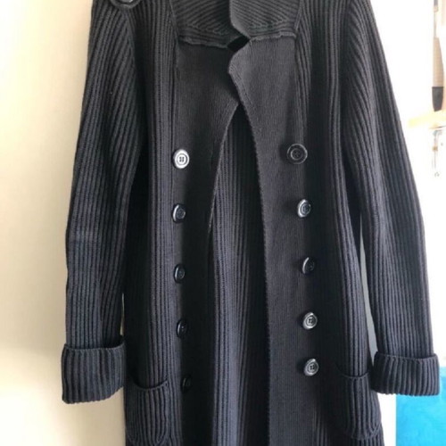 Zara long cardigan coat used, black size M