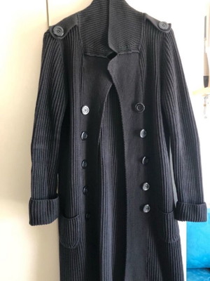 Zara long cardigan coat used, black size M