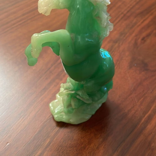 Green Faux Jade Horse like new, resin