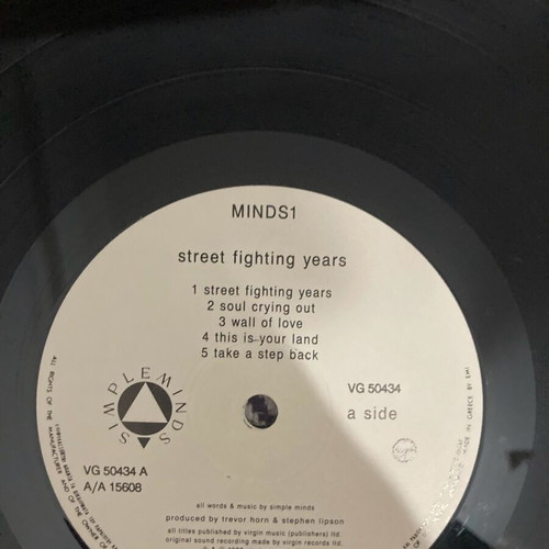 Simple Minds Street Fighting Years LP used