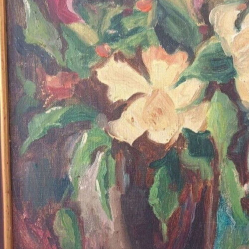 Angeliki Leousi-Karatza Oil Painting Used, 57x46.5 cm, Framed