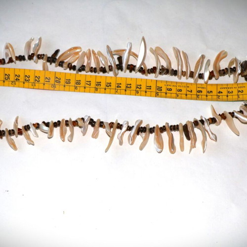 Long necklace new with Tigers Eye, shells and sterling silver 925