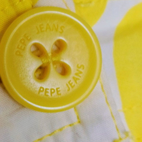 Pepe Jeans halterneck dress new, white and yellow cotton mini