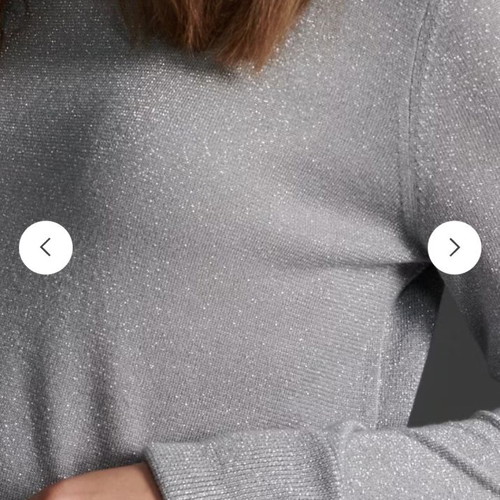 Silver thin long-sleeve blouse small new with tag