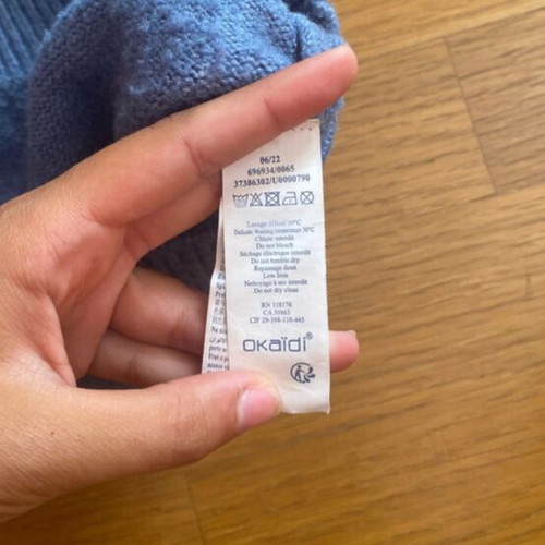 Okaidi Blue Fair Isle Knit Sweater, size 158 cm, 13 years