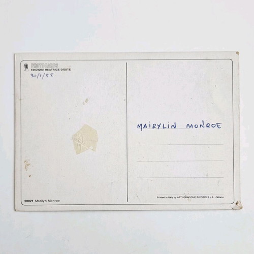 Marilyn Monroe Post Card used