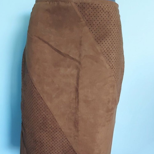 Vintage asymmetrical suede skirt like new, Italy, lined