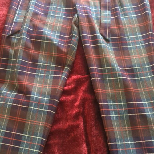 Moutaki plaid pants like new, size M 38 10, gray and red