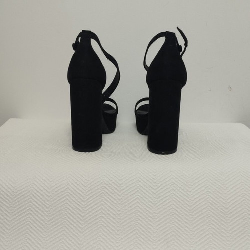 Bershka suede sandals size 38, used, black, 12.5 cm heel