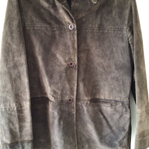 Suede jacket medium brown used, size M