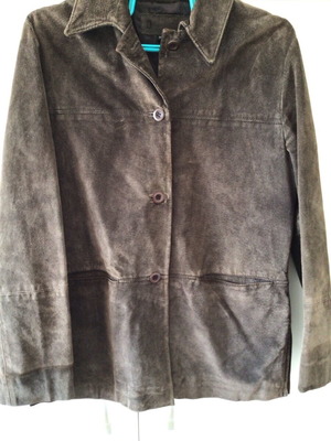 Suede jacket medium brown used, size M