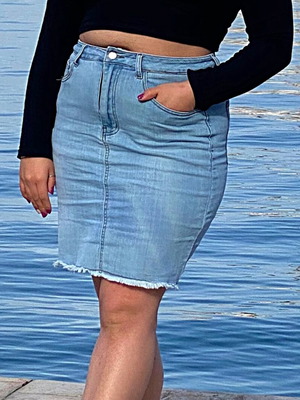 Shein blue denim skirt size XL like new