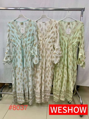 Indian dress new, one size, white and multicolor