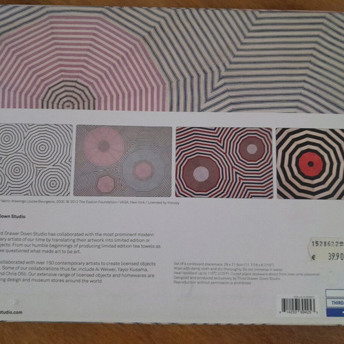 Louise Bourgeois cork placemat set of 4 like new