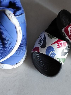 Nike sports shoes size 21 and slippers size 22 like new set