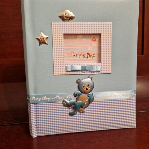Princelino photo album for boy new with silver details