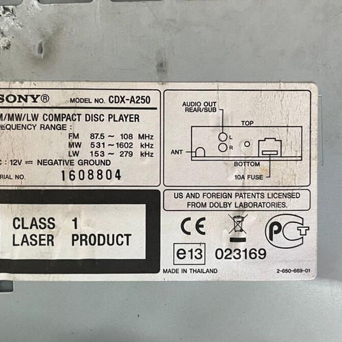 Sony x-plod drive-s a250 4x50watt like new
