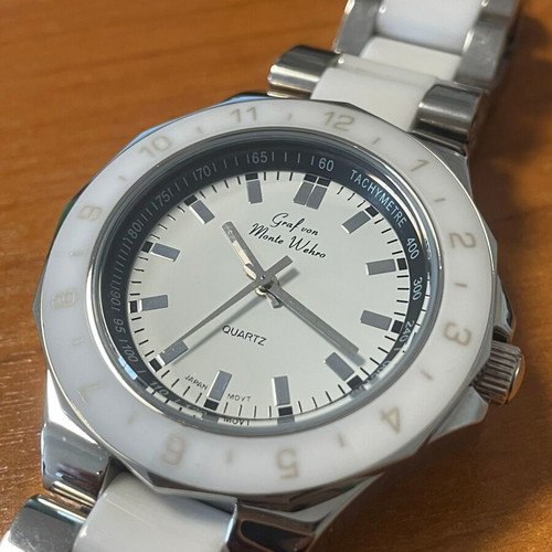 Graf von Monte Wehro unisex watch like new, white and silver