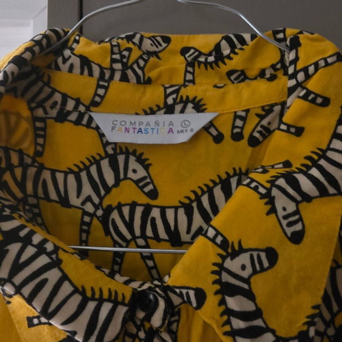 Compania Fantastica shirt with zebra print like new, size L
