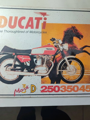 Ducati mark3 D metal sign used, in moderate condition