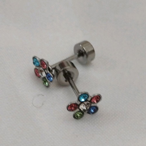 Stainless steel stud earrings, 3 pairs in gift packaging