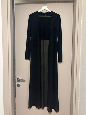 Sissy Christidou Long Cardigan with Sheer Panels New, One Size Black