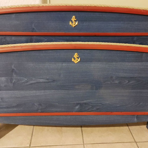 Gautier Cap Horn Marine Bedroom Set like new, headboards and shelf